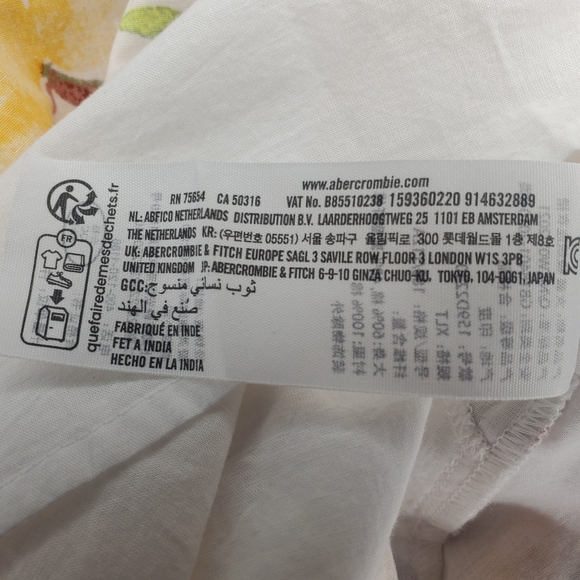 NWT Abercrombie & Fitch Poplin Puff Sleeve Babydoll Mini Dress Size XL - Picture 13 of 14